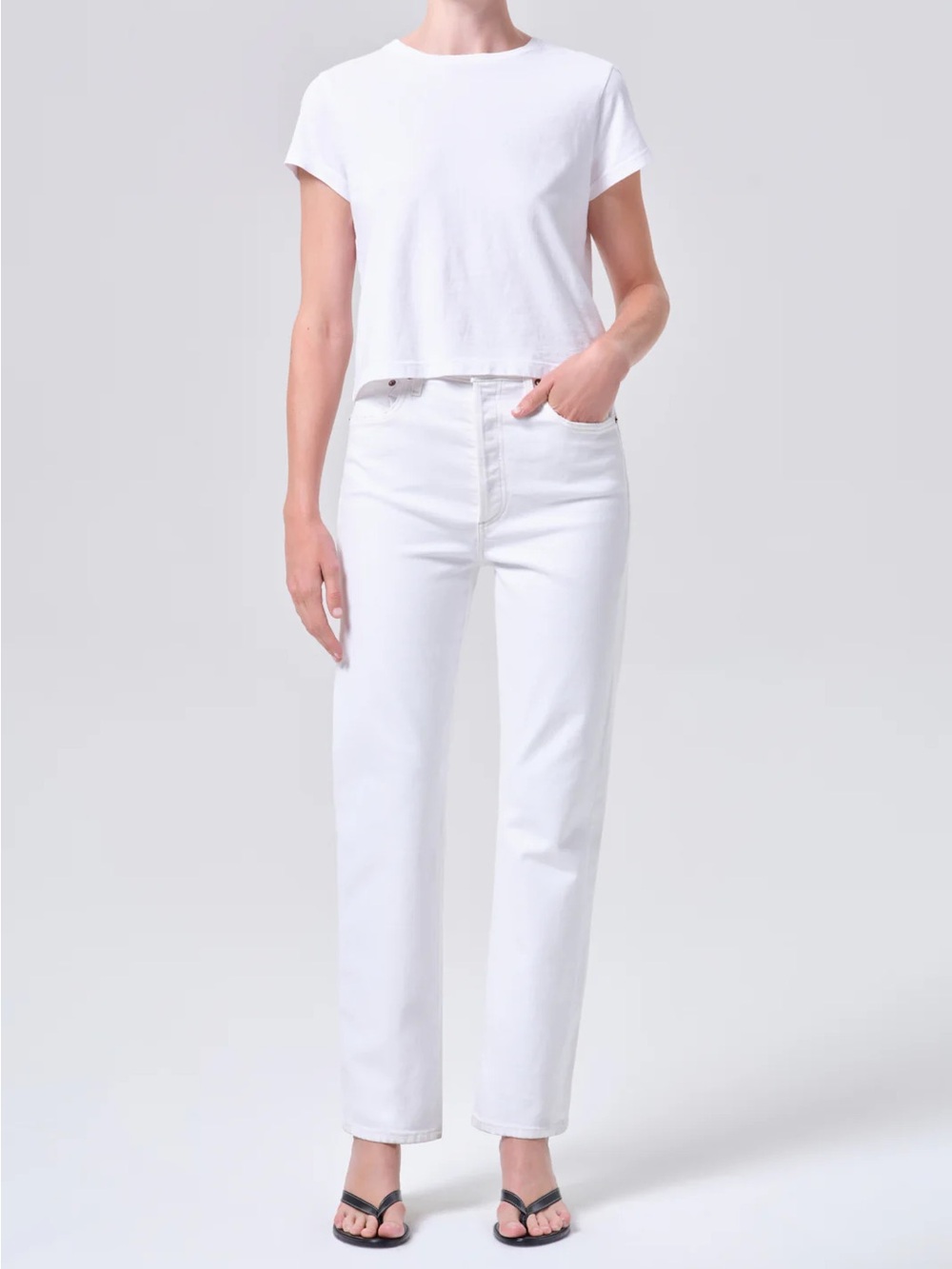 Agolde 90'S Pinch Waist High Rise Straight in White